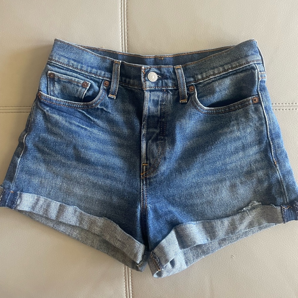 Levi’s high waisted denim shorts